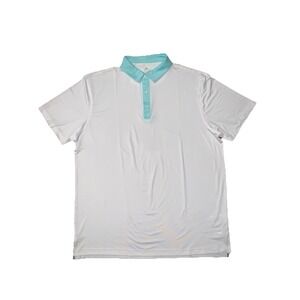 Head Golf Mens Polo Shirt XL Athleisure Performance Short Sleeve White Turquoise